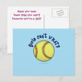 Softball-Blue Briefkaart (Voorkant / Achterkant)