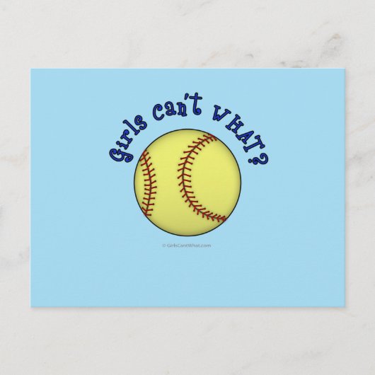 Softball-Blue Briefkaart (Voorkant)