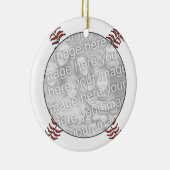 Softball Blue en White Lijst Ornament (Rechts)