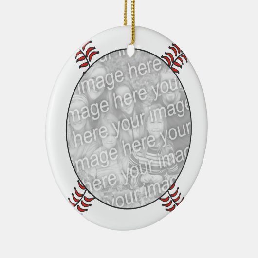 Softball Blue en White Lijst Ornament (Rechts)