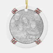 Softball Blue en White Lijst Ornament (Voorkant)