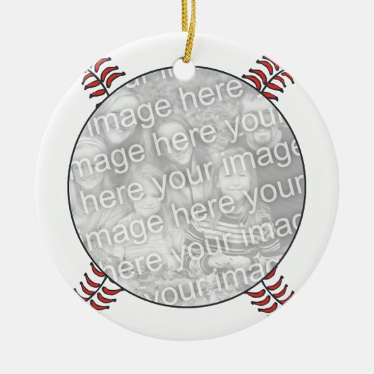 Softball Blue en White Lijst Ornament (Voorkant)