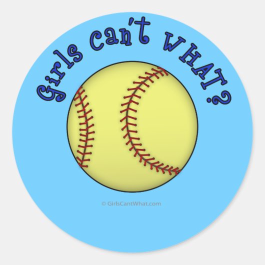 Softball-Blue Ronde Sticker (Voorkant)