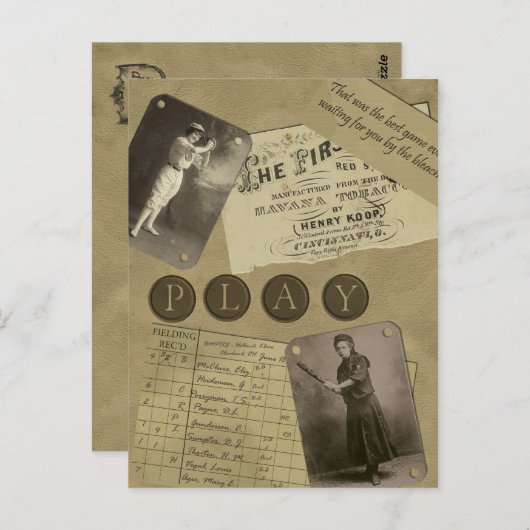  "Softball"-Briefkaart Briefkaart (Voorkant / Achterkant)