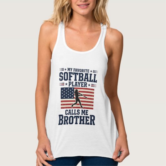 Softball Brother Patriotic Vintage Engraving Shirt (Voorkant)