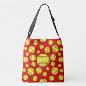 Softball-Canvas tas met naam, nummer of monogram (Achterkant)