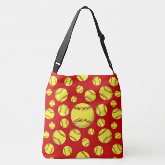 Softball-Canvas tas met naam, nummer of monogram (Achterkant)