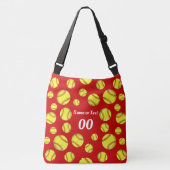 Softball-Canvas tas met naam, nummer of monogram (Voorkant)