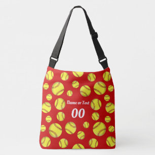 Softball-Canvas tas met naam, nummer of monogram
