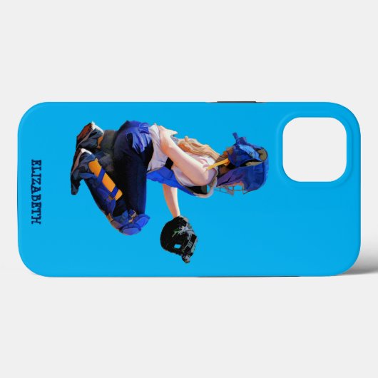 Softball Catcher and Stadium Painting Case-Mate iPhone Case (Achterkant (horizontaal))