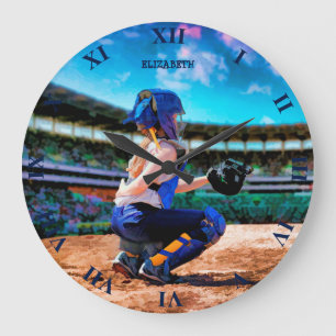 Softball Catcher and Stadium Painting Grote Klok