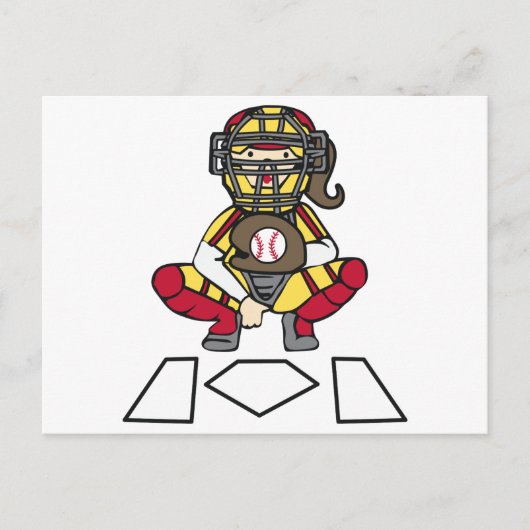 Softball Catcher Briefkaart (Voorkant)