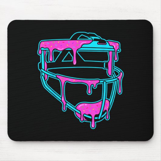 Softball Catcher Drip Ice Cream Mask Sprinkles Gam Muismat (Voorkant)