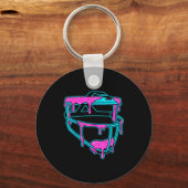 Softball Catcher Drip Ice Cream Mask Sprinkles Gam Sleutelhanger (Voorkant)