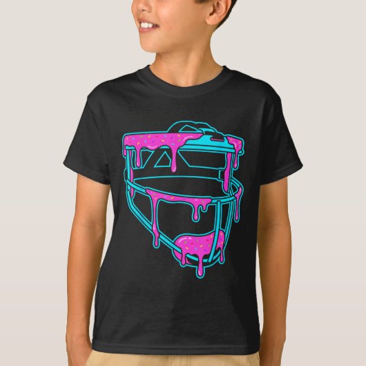 Softball Catcher Drip Ice Cream Mask Sprinkles Gam T-shirt (Voorkant)