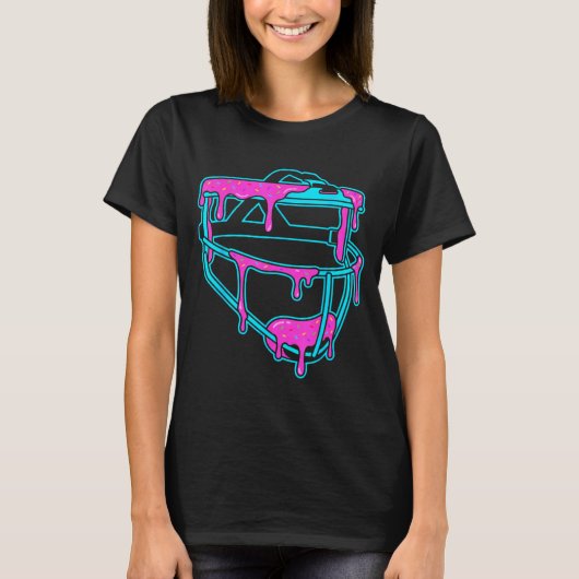 Softball Catcher Drip Ice Cream Mask Sprinkles Gam T-shirt (Voorkant)