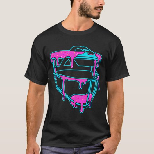 Softball Catcher Drip Ice Cream Mask Sprinkles Gam T-shirt (Voorkant)