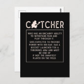 Softball Catcher Girl Funny Baseball Player Humor Briefkaart (Voorkant / Achterkant)