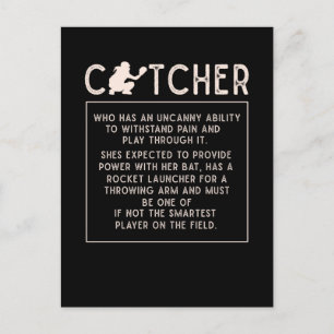 Softball Catcher Girl Funny Baseball Player Humor Briefkaart