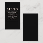 Softball Catcher Girl Funny Baseball Player Humor Visitekaartje (Voorkant / Achterkant)