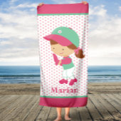 Softball Catcher Girls Kinder Aangepaste badhanddo Badhanddoek