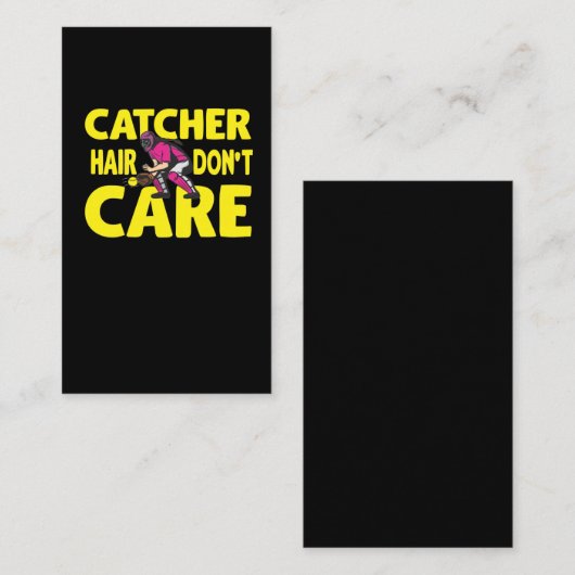 Softball Catcher Hair Girl Vrouw Softball Player Visitekaartje (Voorkant / Achterkant)