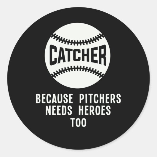 Softball Catcher Kinder Funny Baseball Player Joke Ronde Sticker (Voorkant)