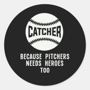 Softball Catcher Kinder Funny Baseball Player Joke Ronde Sticker