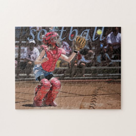 Softball Catcher Legpuzzel (Horizontaal)