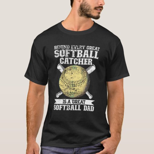 Softball Catcher Pa Pitcher Fastpitch Coach Fathe T-shirt (Voorkant)