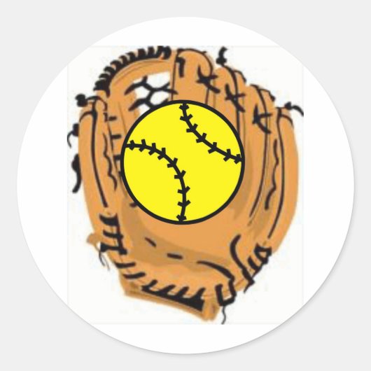 Softball Catcher Ronde Sticker (Voorkant)