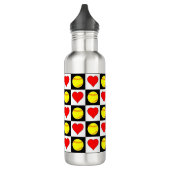 Softball Checker Pattern Softball and Hearts Sport Waterfles (Links)