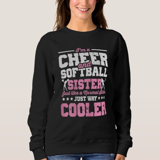 Softball Cheer Graphic Vrouwen Zusters Cheerleader Trui (Voorkant)