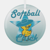 Softball Chick #7 Glas Ornament (Voorkant)