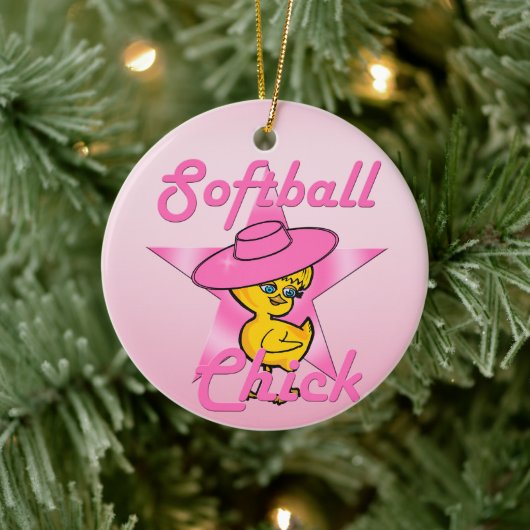 Softball Chick #8 Keramisch Ornament (Boom)