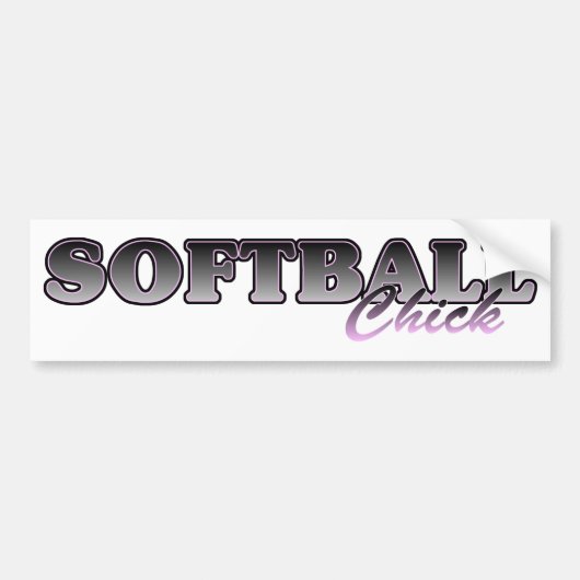 Softball Chick Bumpersticker (Voorkant)