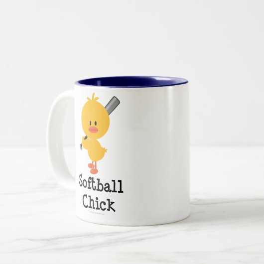Softball Chick-Mok Tweekleurige Koffiemok (Voorkant links)