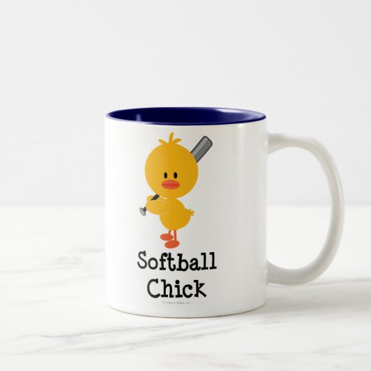 Softball Chick-Mok Tweekleurige Koffiemok (Rechts)