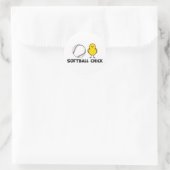 Softball Chick Ronde Sticker (Tas)