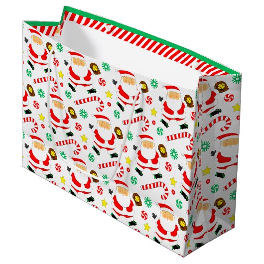 Softball Christmas Holiday Groot Cadeauzakje (Voorkant Gekanteld)