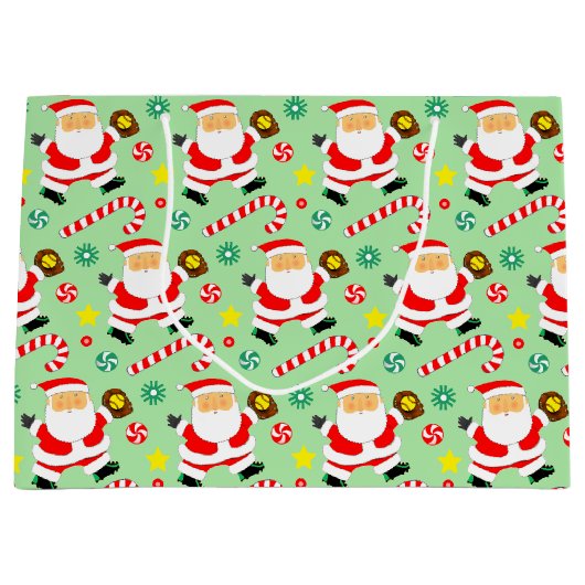 Softball Christmas Holiday Groot Cadeauzakje (Voorkant)