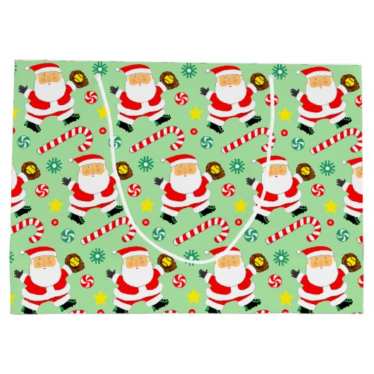 Softball Christmas Holiday Groot Cadeauzakje (Achterkant)