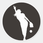 softball Circle Pitcher Ronde Sticker (Voorkant)