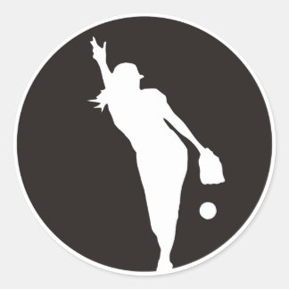 softball Circle Pitcher Ronde Sticker