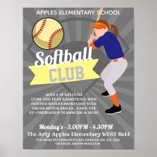 softball Club-toernooi sport Poster
