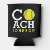 Softball Coach - Aangepaste naam Blikjeskoeler (Voorkant)