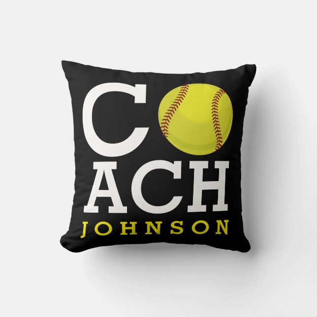 Softball Coach - Aangepaste naam Kussen (Voorkant)