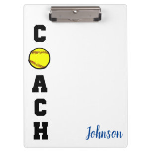 Softball-coach bedankt cadeau klembord