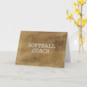 Softball Coach Bedankt Definitie Simple Brown Kaart (Gele Bloem)