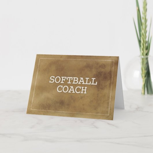 Softball Coach Bedankt Definitie Simple Brown Kaart (Voorkant)
